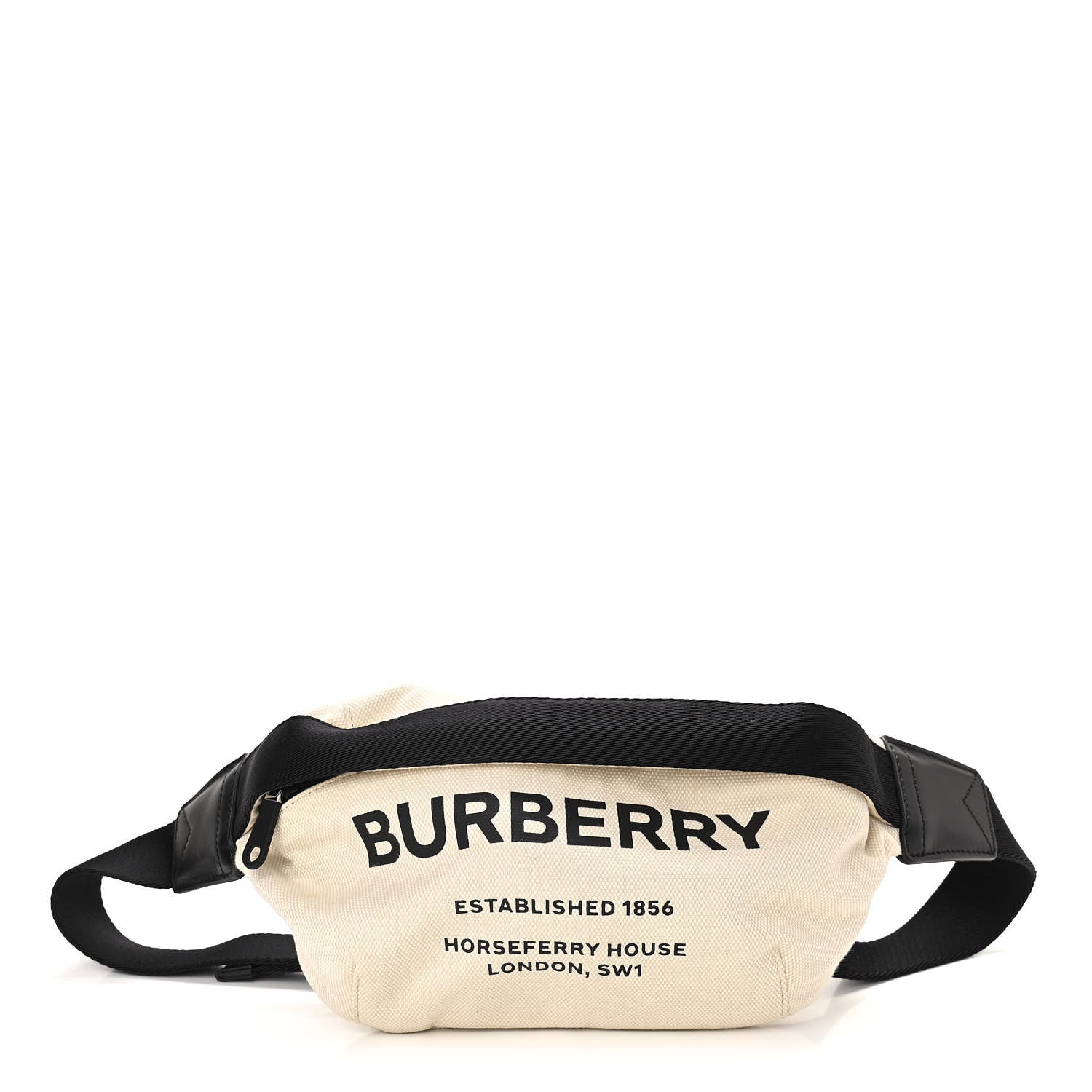 Burberry Canvas Horseferry Print Medium Sonny Bum Bag Natural Black 1 of 9