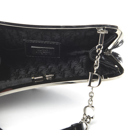 Christian Dior Satin Embroidered Mini Frame Saddle Black 5 of 9