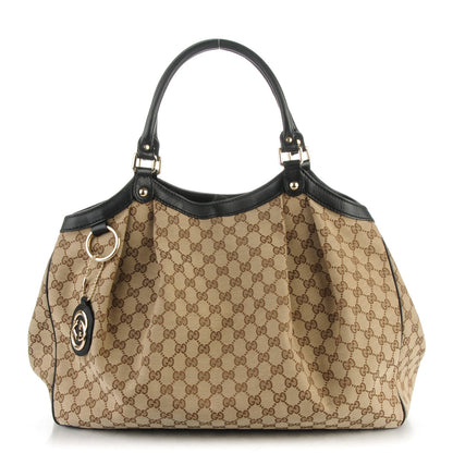 Gucci Monogram Large Sukey Tote Beige Ebony Black 1 of 7