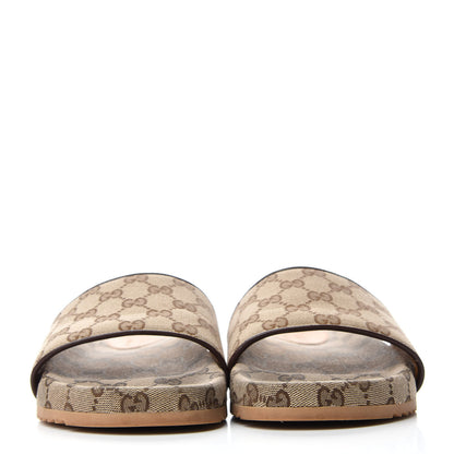Gucci Canvas GG Monogram Mens Slide Sandals 6 Beige 2 of 8