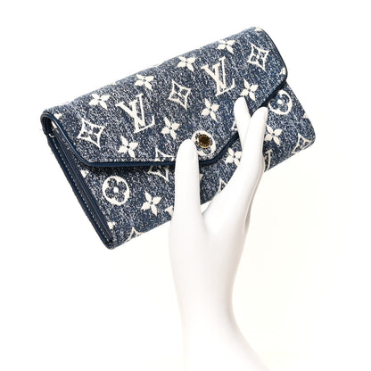 Louis Vuitton Monogram Jacquard Denim Sarah Wallet Bleu 2 of 9