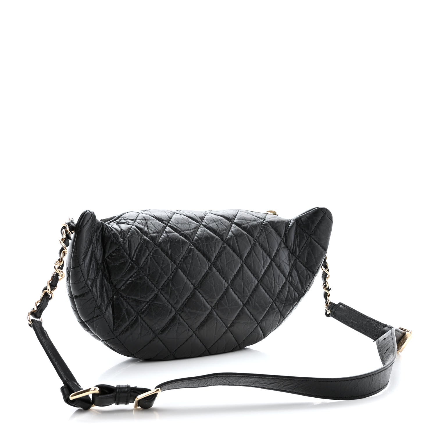 Chanel Aged Calfskin Quilted Waist Bag With Coin Purse Black 4 of 15