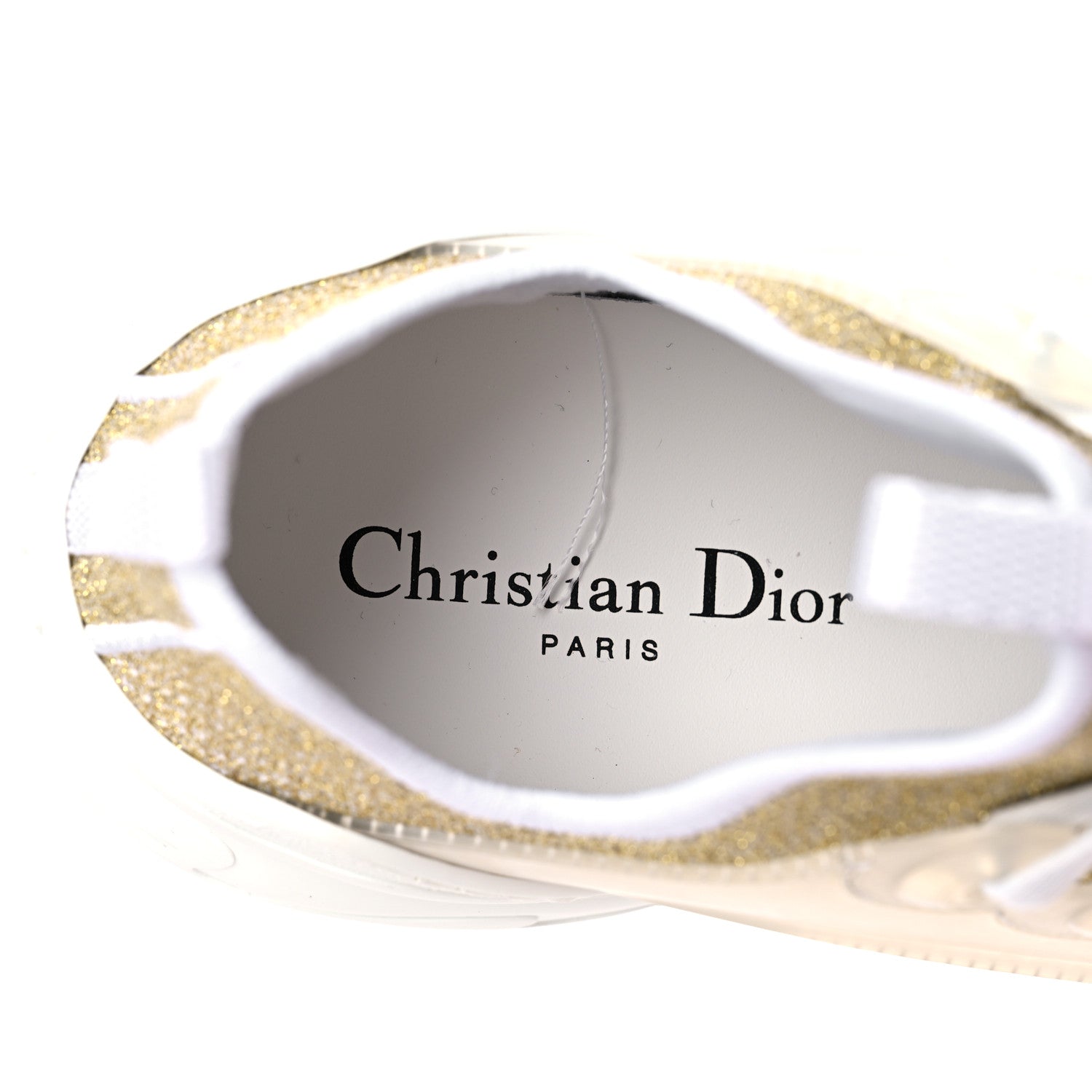 Christian Dior Laminated Knit D-Connect Sneakers 38.5 Gold 10 of 12
