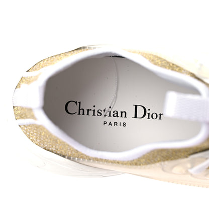 Christian Dior Laminated Knit D-Connect Sneakers 38.5 Gold 10 of 12