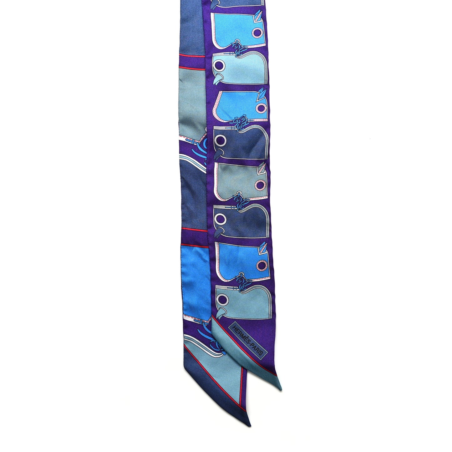 Silk Camails Twilly Scarf Violet Azure Celado