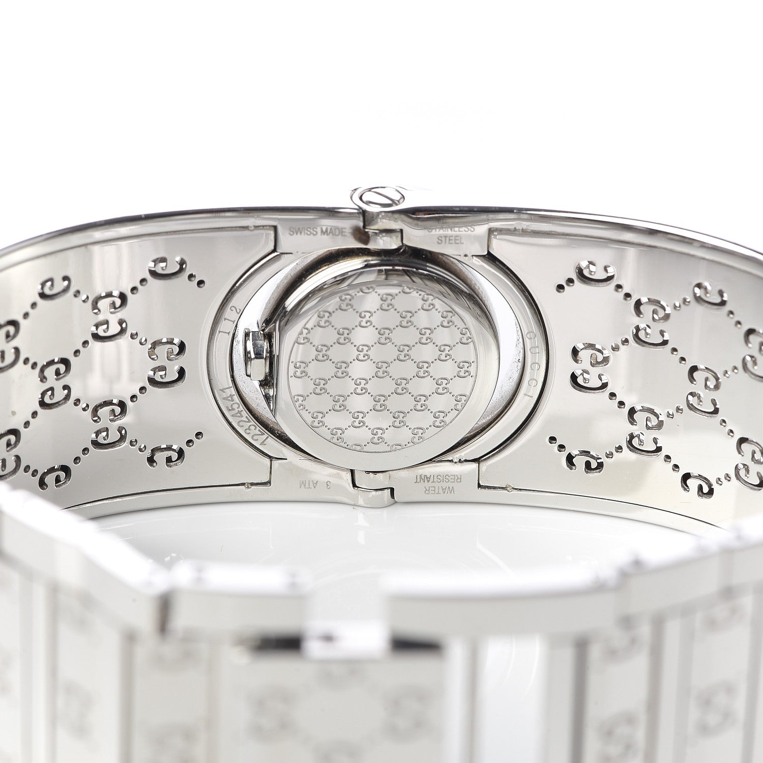 Gucci Stainless Steel Diamond Bezel Pink Mother of Pearl 23mm Twirl Quartz Watch 5 of 7
