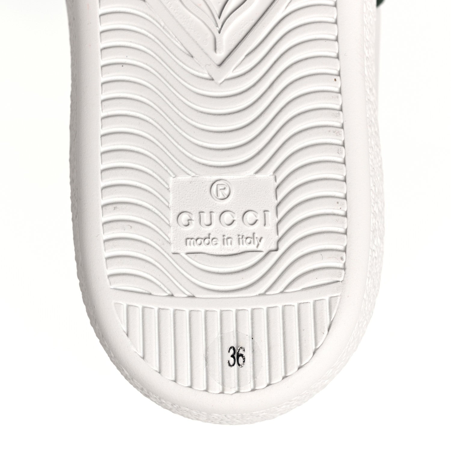 Gucci Calfskin Ayers Bee Embroidered Womens Ace Sneakers 36 White Green 8 of 10