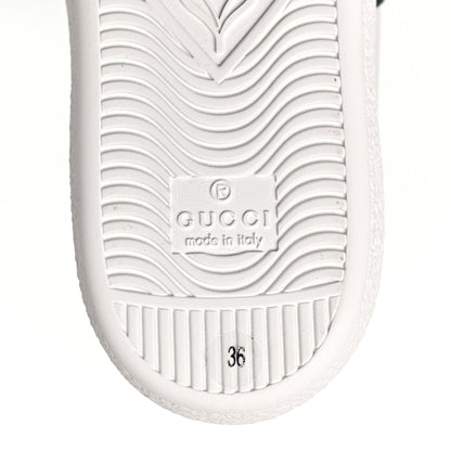 Gucci Calfskin Ayers Bee Embroidered Womens Ace Sneakers 36 White Green 8 of 10