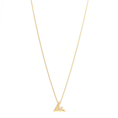 Louis Vuitton 18K Yellow Gold Diamond Small LV Volt One Pendant Necklace 1 of 5