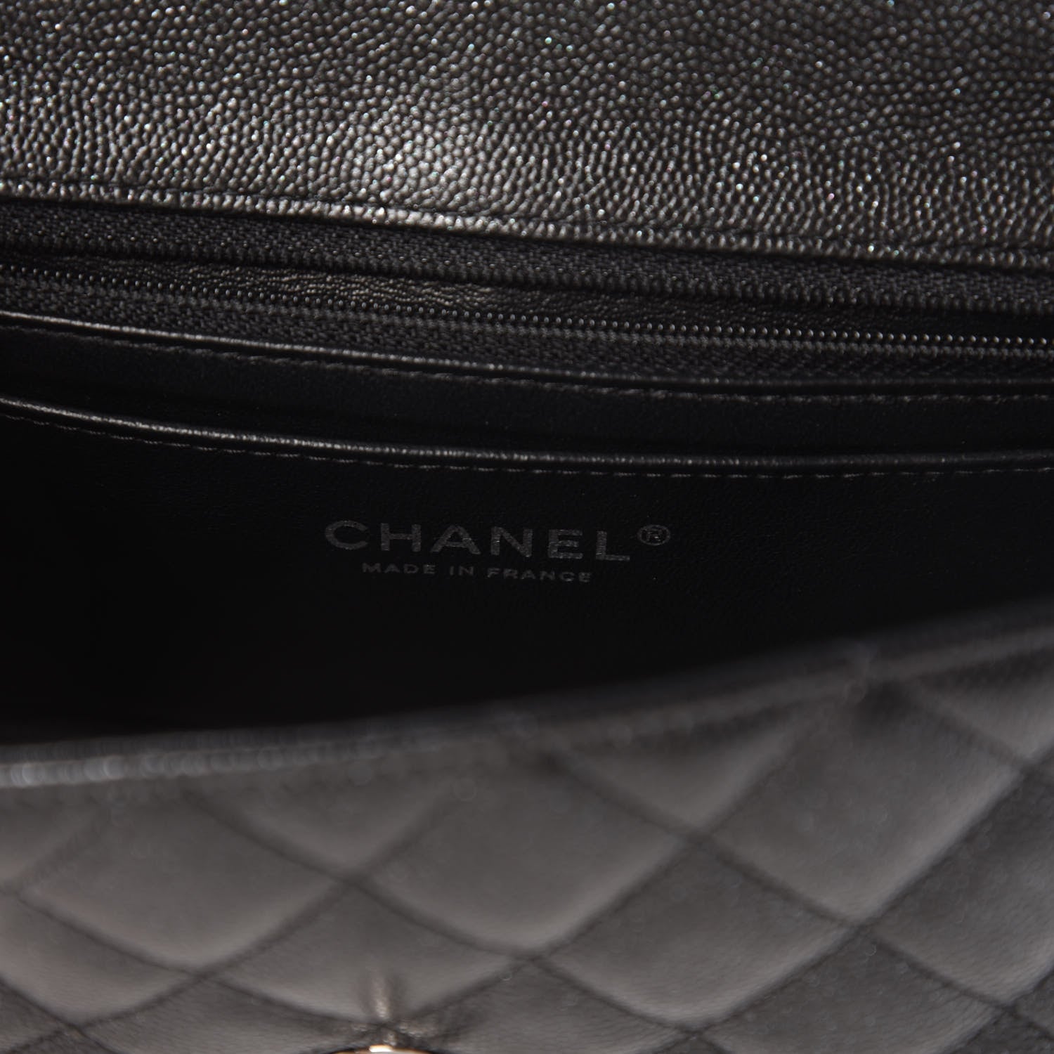 Chanel Iridescent Caviar Quilted Mini Rectangular Flap Black 8 of 10