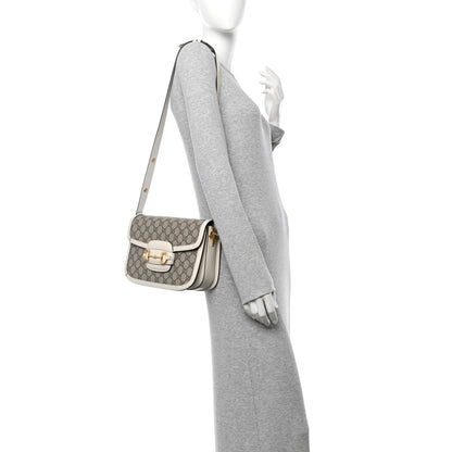 Gucci GG Supreme Monogram Horsebit 1955 Shoulder Bag Beige Mystic White 2 of 13