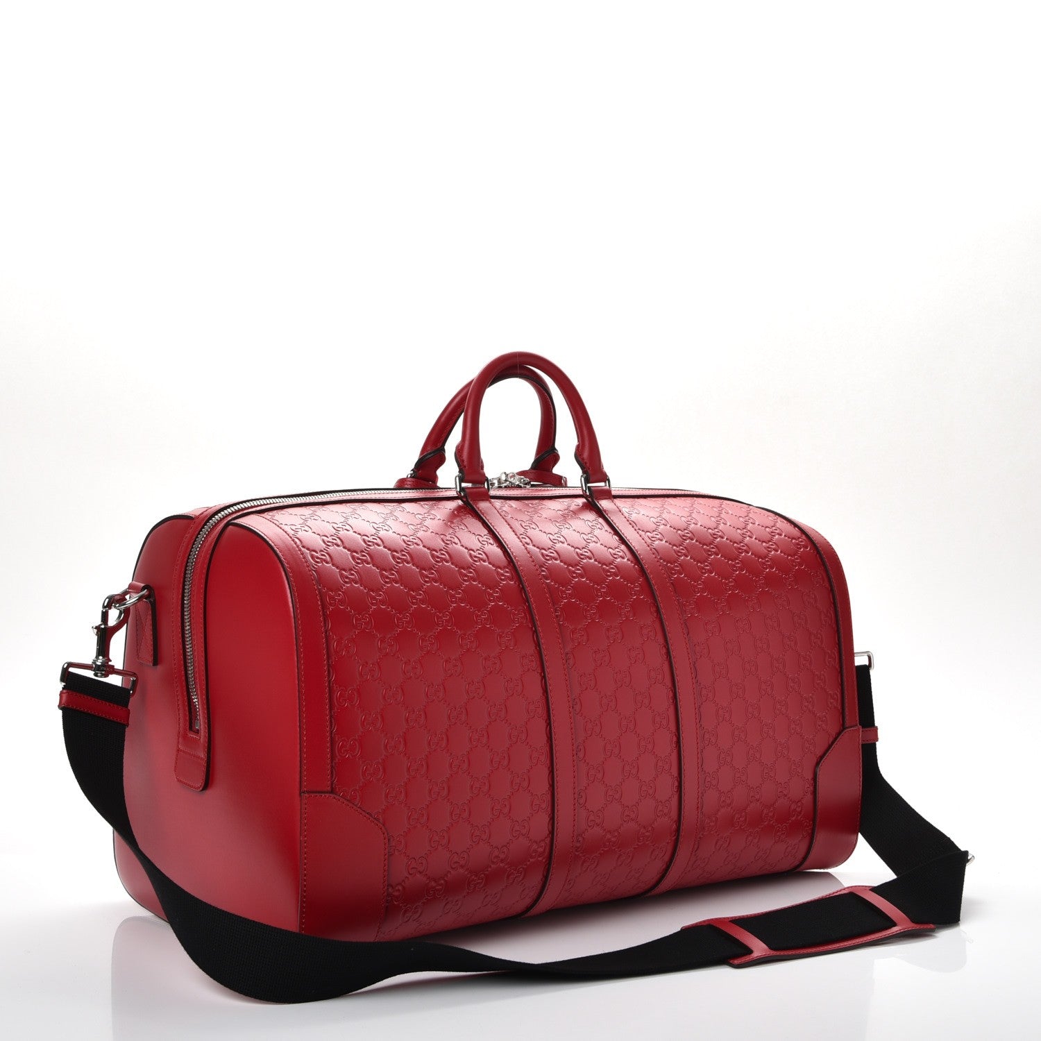 Gucci Guccissima Signature Large Duffle Hibiscus Red 3 of 7