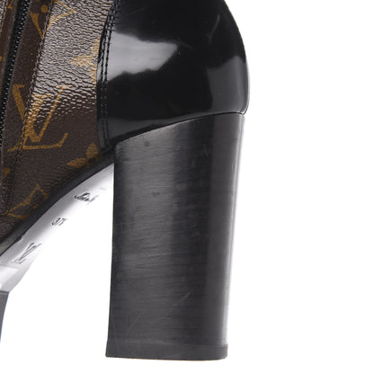 Louis Vuitton Patent Calfskin Monogram Star Trail Ankle Boots 37.5 Black 7 of 10