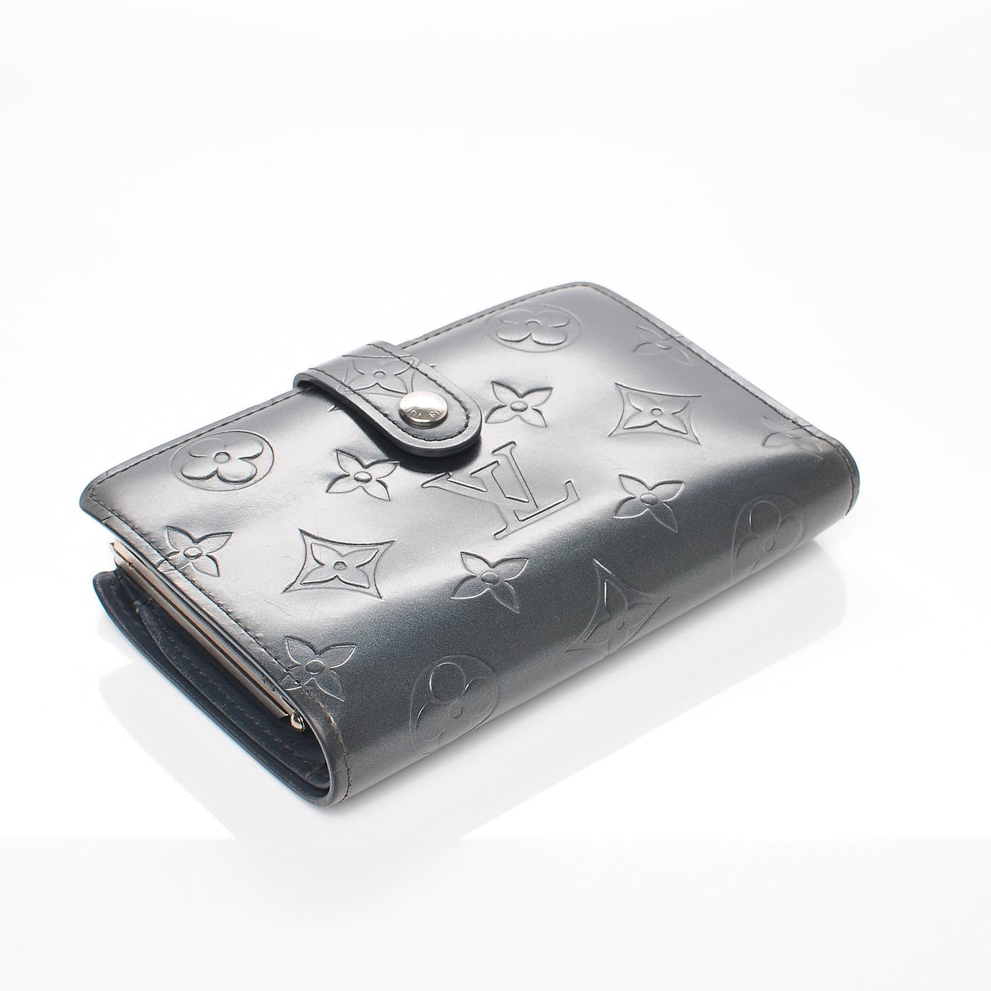 Mat Monogram French Purse Wallet Blue