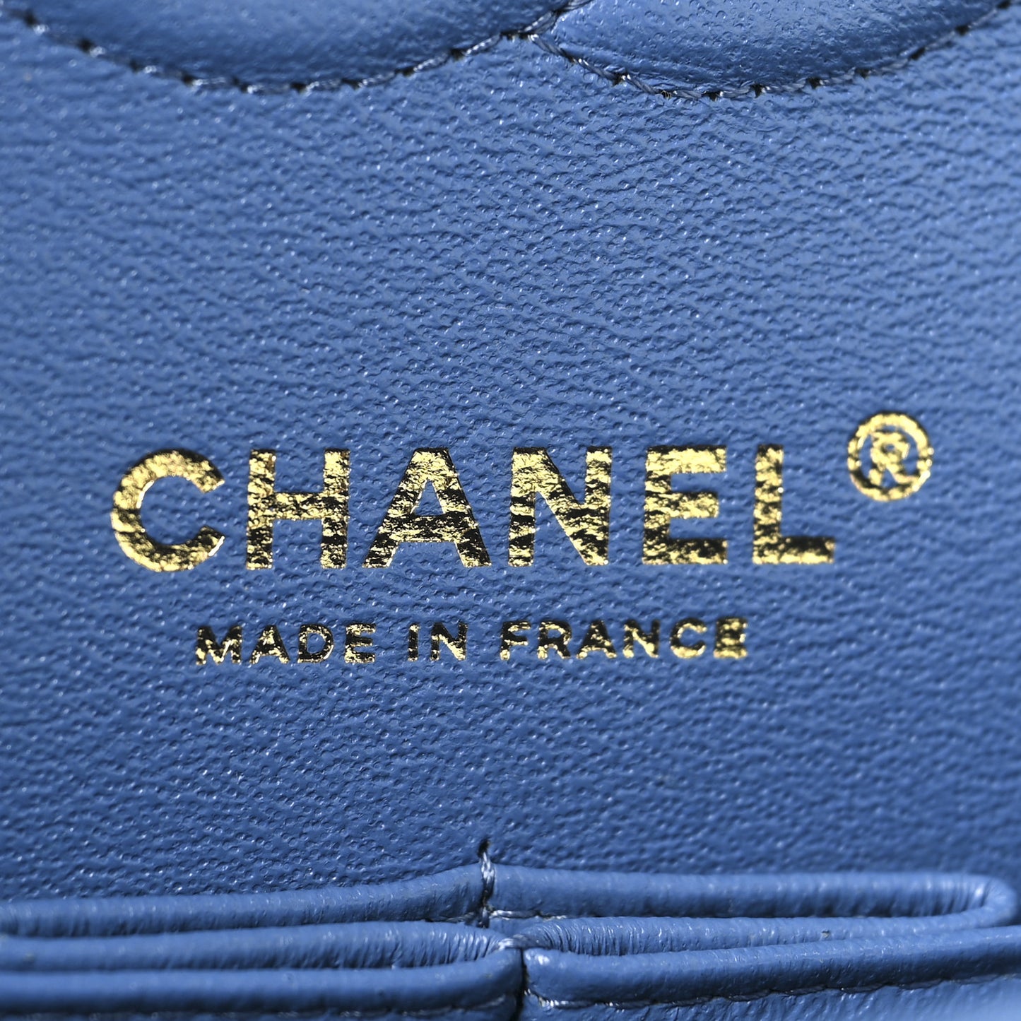 Caviar Quilted Small Double Flap Blue