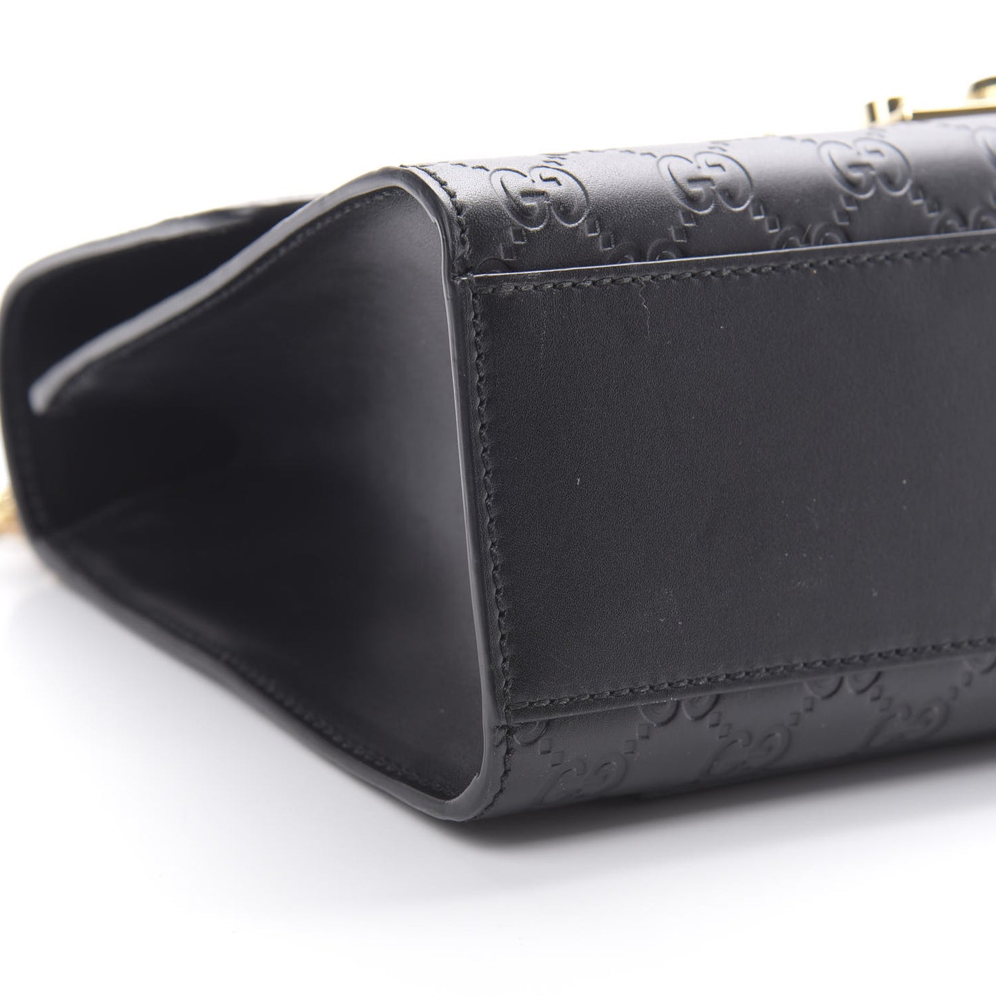 Guccissima Medium Padlock Shoulder Bag Black