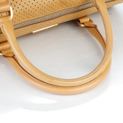 Prada Saffiano Perforated Bauletto Cammello 9 of 10