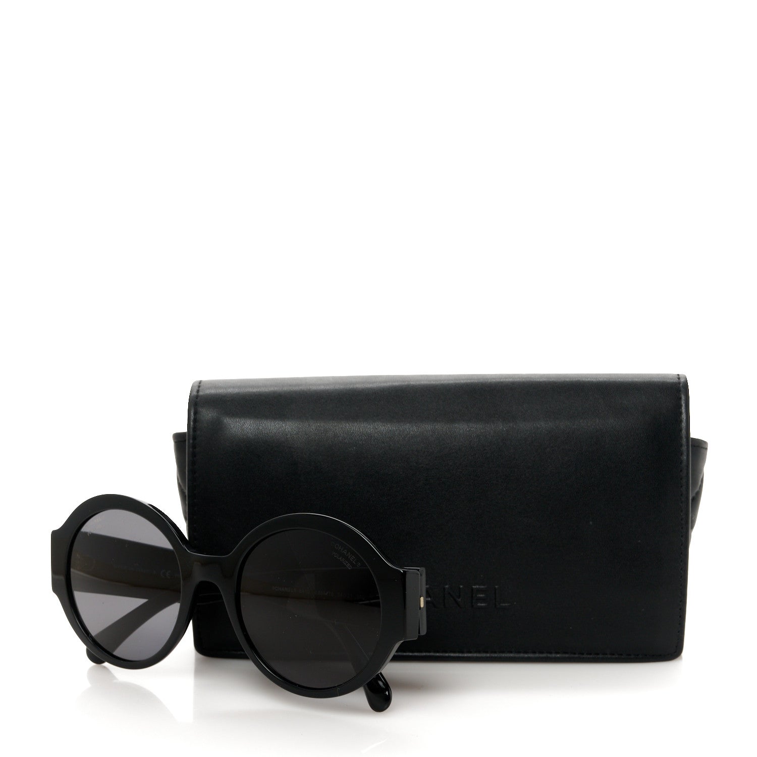 Chanel Acetate Polarized Round Sunglasses 5410 Black 8 of 8
