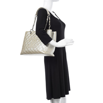 Chanel Metallic Caviar Grand Shopping Tote GST Light Gold 2 of 20
