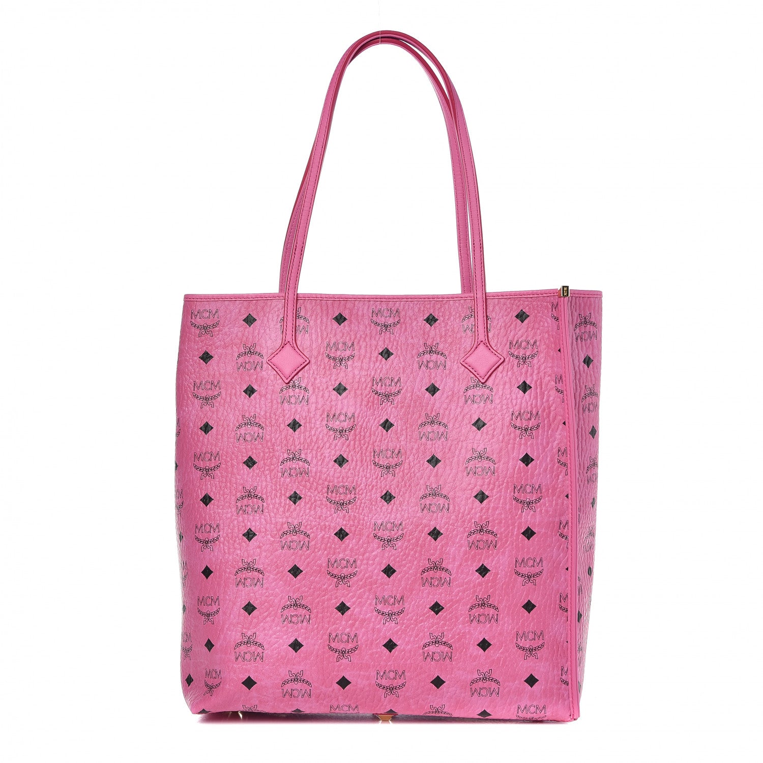 MCM Visetos Kira North South Shopper Tote Pink 1 of 9