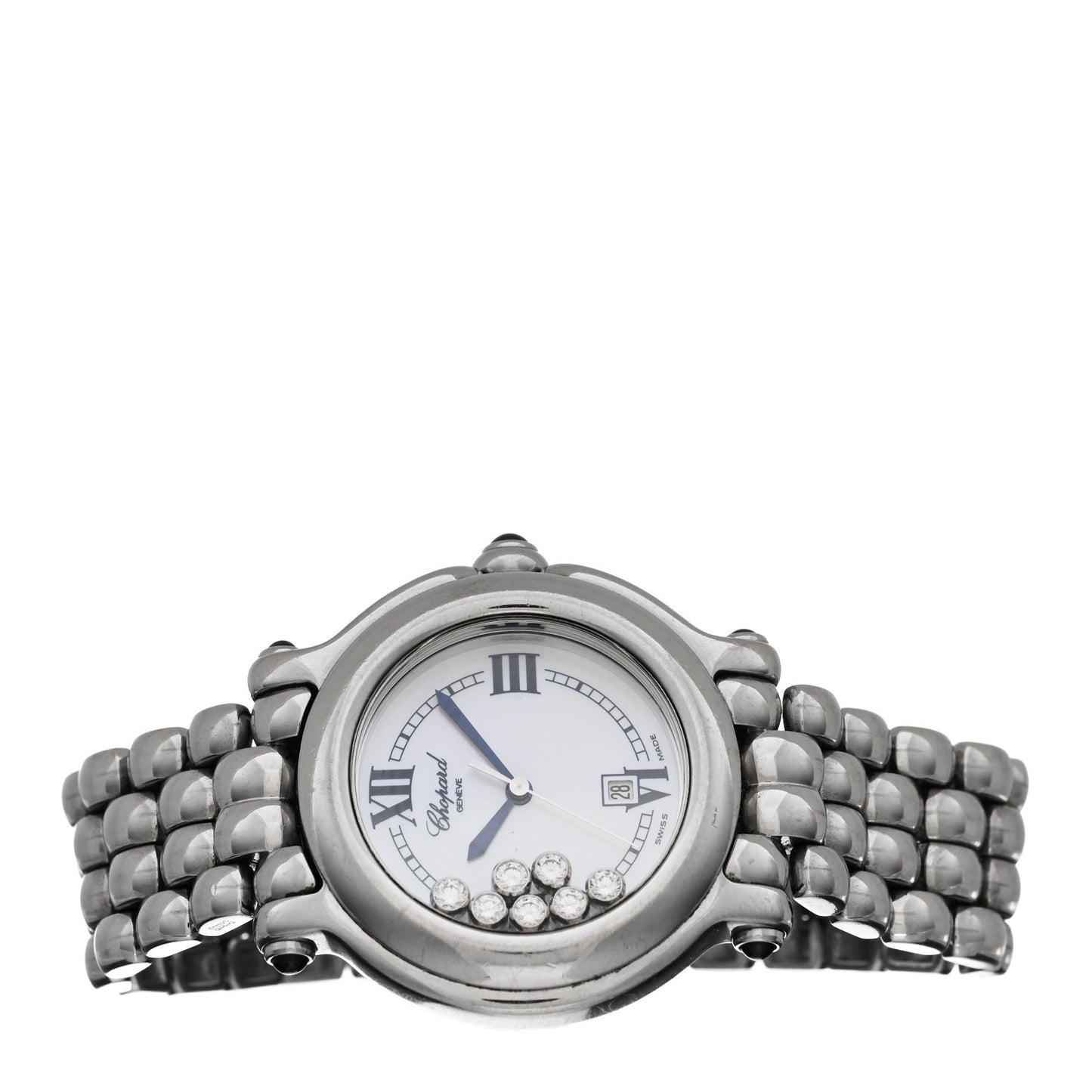 Stainless Steel 7 Diamond 32mm Happy Sport Quartz Watch