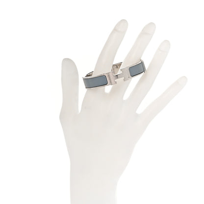 Hermes Enamel Narrow Clic Clac H Bracelet PM Gris Orage 2 of 4