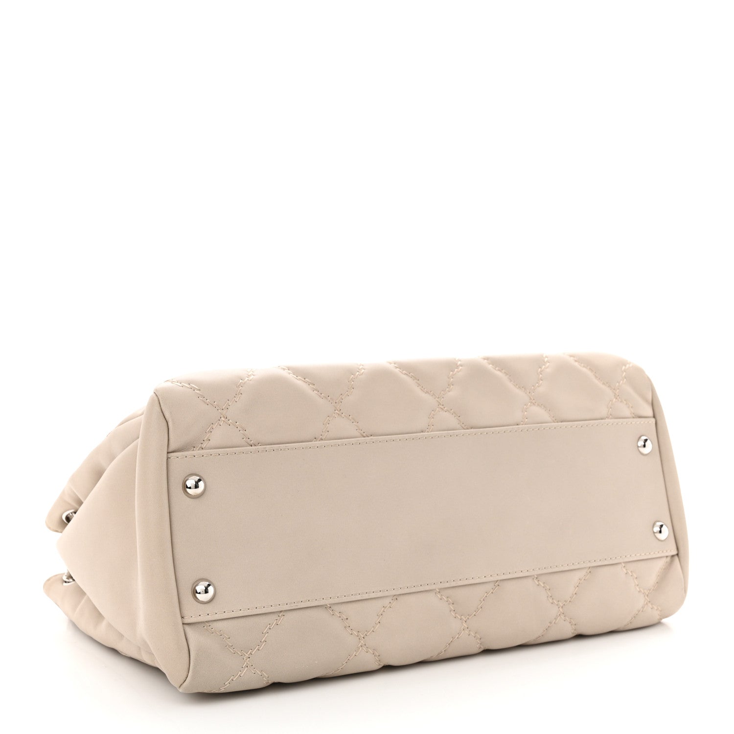 Chanel Calfskin Double Stitch Large Hamptons Flap Bag Beige 4 of 10