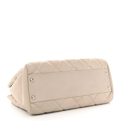 Chanel Calfskin Double Stitch Large Hamptons Flap Bag Beige 4 of 10