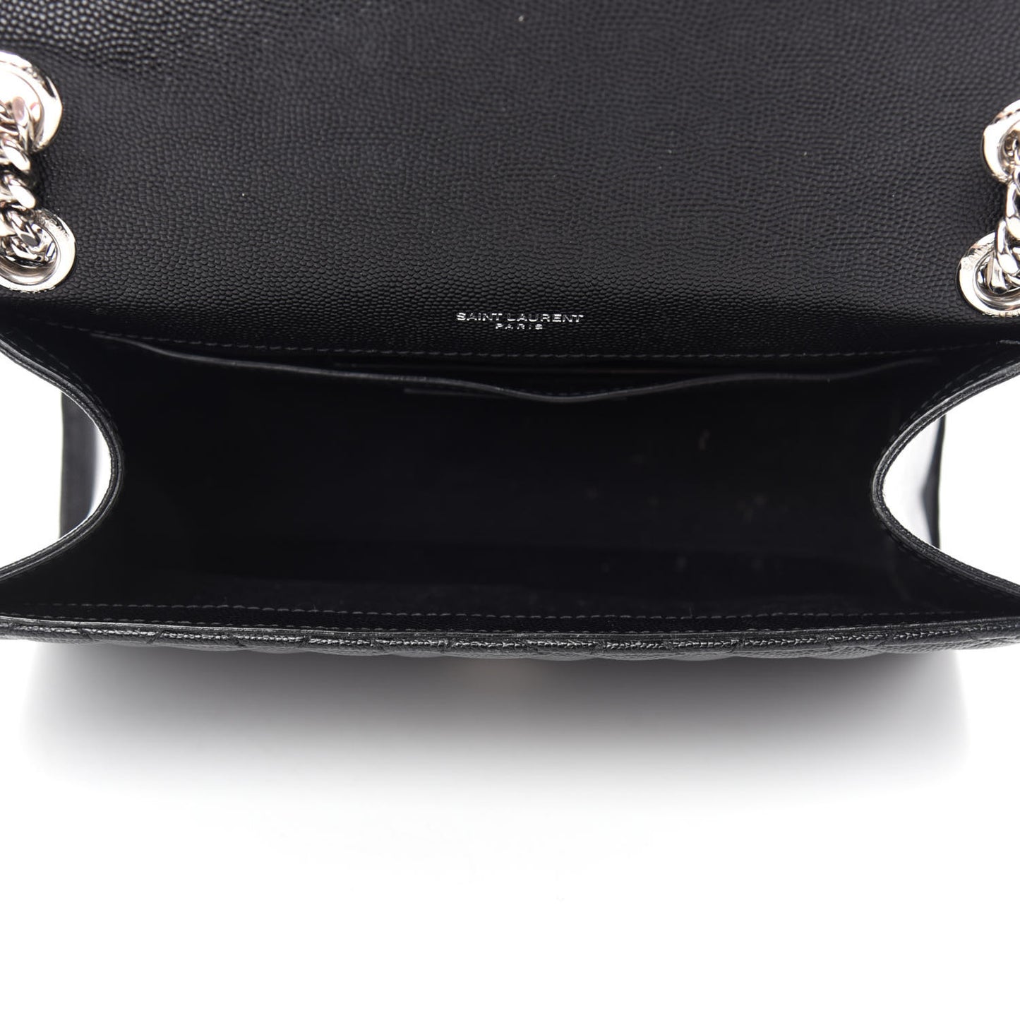 Grain De Poudre Textured Mixed Matelasse Triquilt Medium Monogram Satchel Black