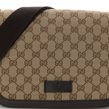 Gucci Monogram Flap Messenger Bag Beige Dark Brown 8 of 11