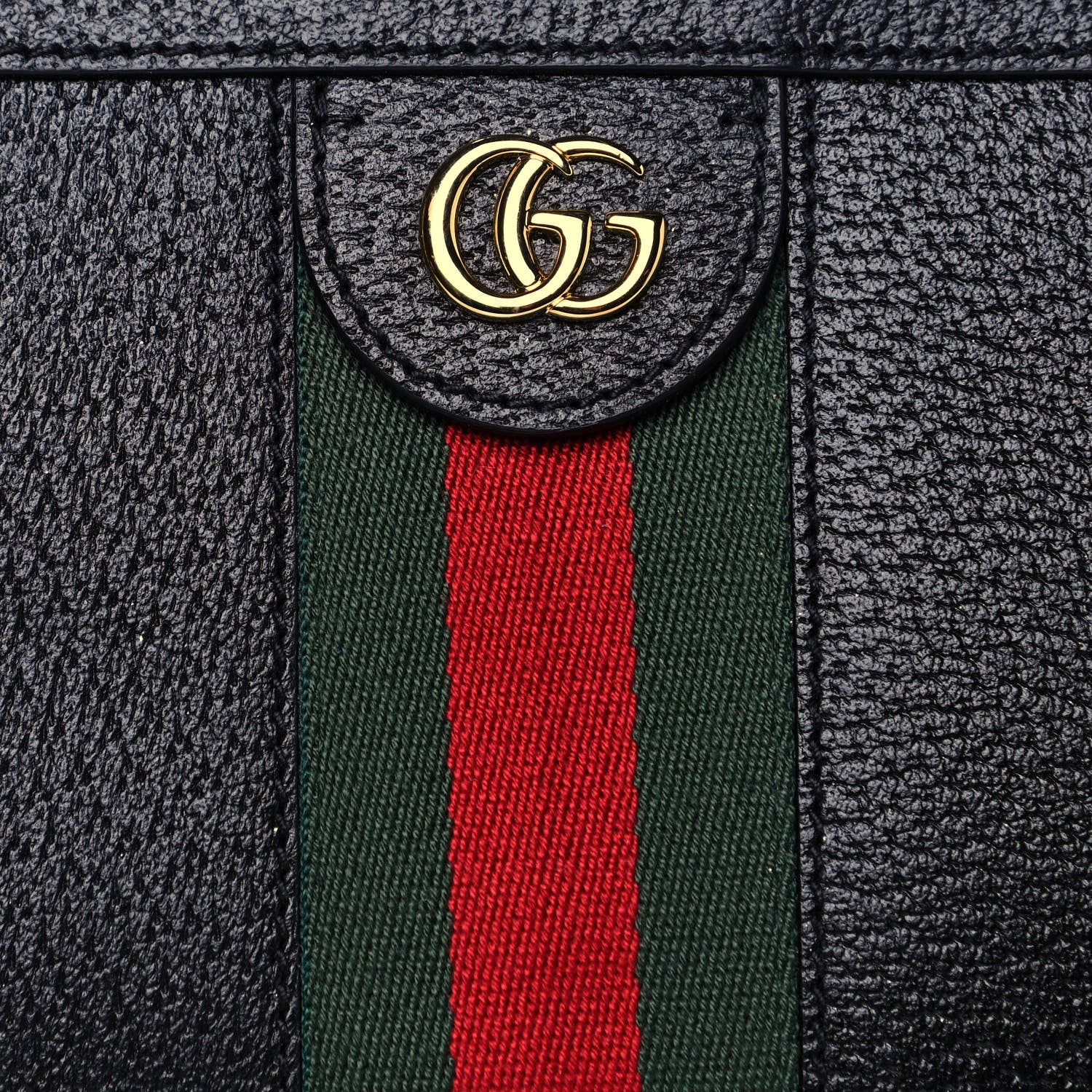 Gucci Calfskin GG Web Small Ophidia Chain Shoulder Bag Black 8 of 12