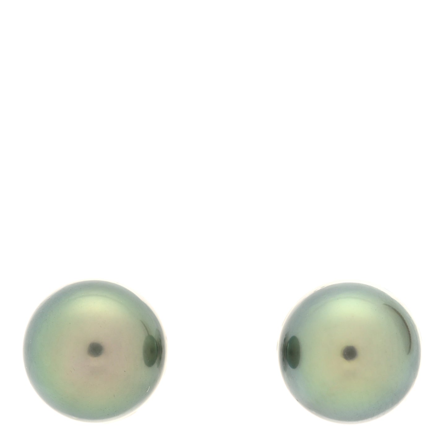 18K White Gold Black South Sea Pearl 9mm Stud Earrings