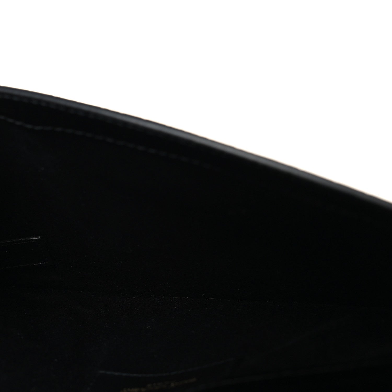 Saint Laurent Calfskin Crocodile Embossed Uptown Monogram Pouch Black 5 of 7
