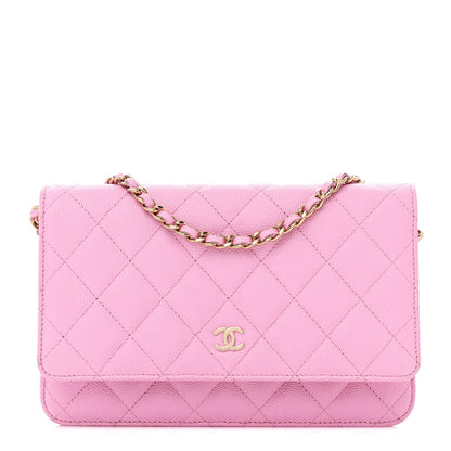 Chanel Caviar Quilted Wallet On Chain WOC Pink 1 of 15
