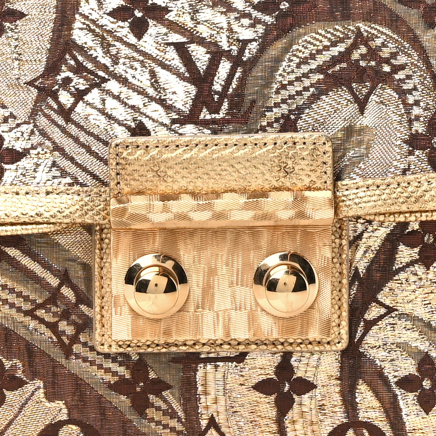 Monogram Brocade Thalie Clutch Gold