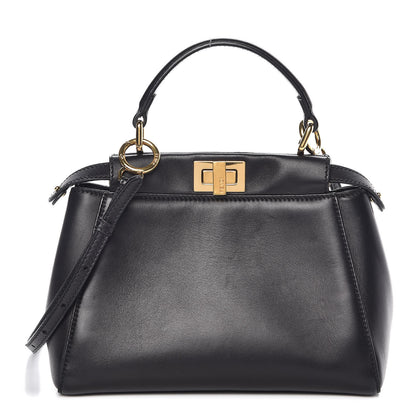 Fendi Nappa Mini Peekaboo Iconic Satchel Black 1 of 6