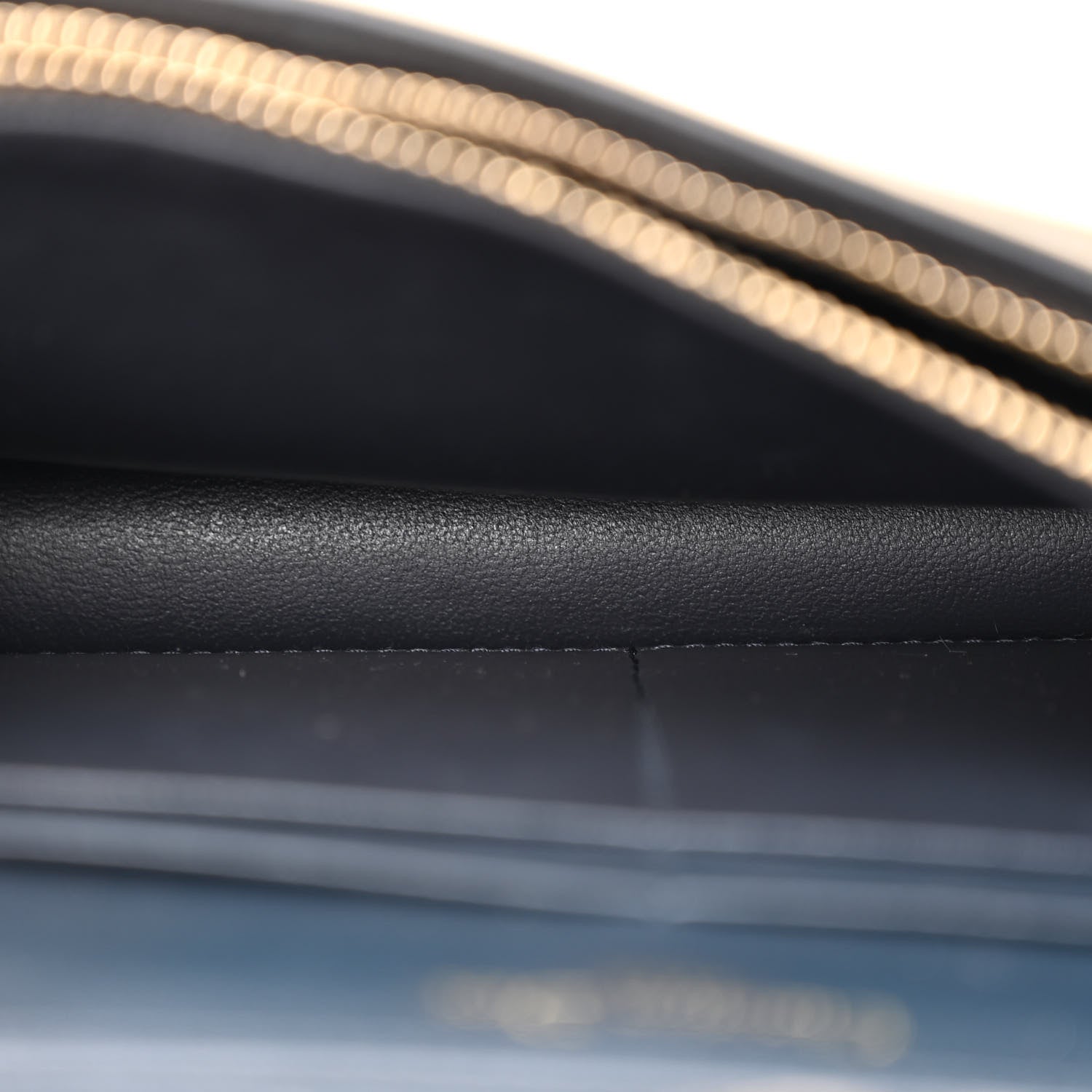 Christian Dior Metallic Patent Micro-Cannage Diorama Wallet on Chain Pouch Gold 5 of 12