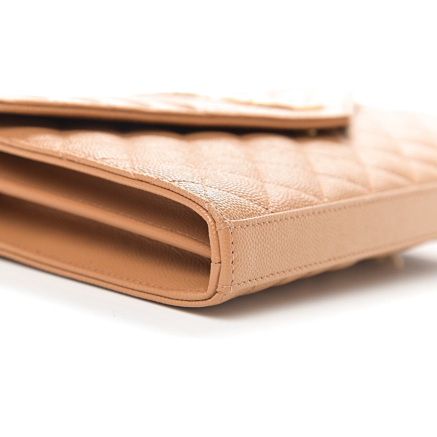 Grain De Poudre Mixed Matelasse Triquilt Monogram Chain Wallet Cork