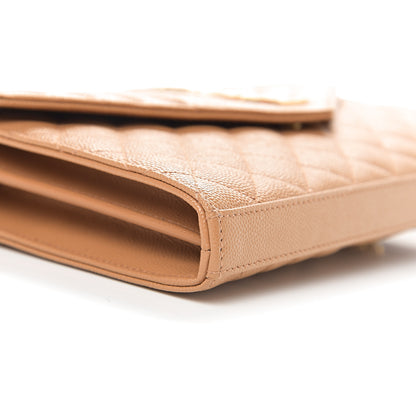 Saint Laurent Grain De Poudre Mixed Matelasse Triquilt Monogram Chain Wallet Cork 6 of 8