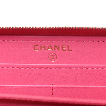 Chanel Caviar Quilted Large Gusset Zip Around Wallet Pink 6 of 8