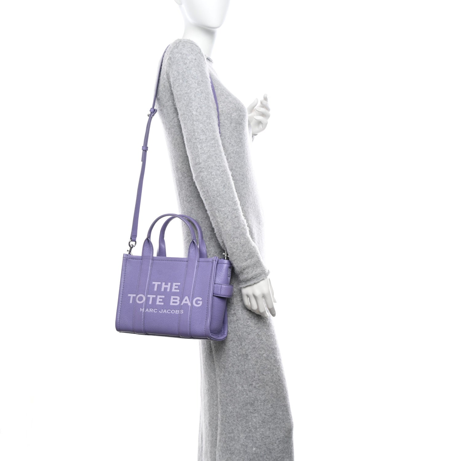 Marc Jacobs Grained Calfskin Mini The Tote Bag Purple 2 of 11