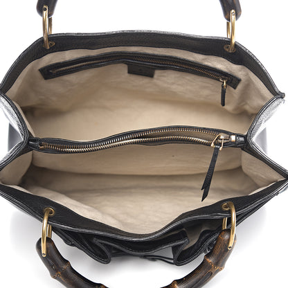 Gucci Calfskin Bamboo Handle Tote Black 4 of 10
