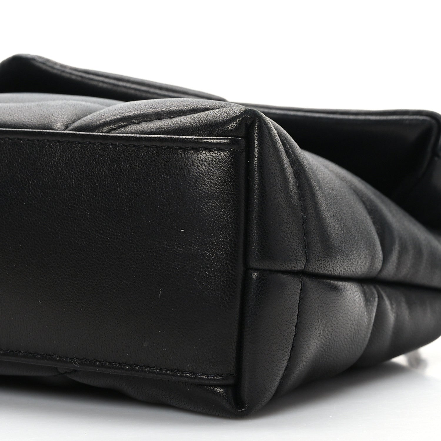 Saint Laurent Lambskin Quilted Toy Loulou Puffer Monogram Chain Satchel Black 9 of 9