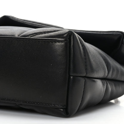 Saint Laurent Lambskin Quilted Toy Loulou Puffer Monogram Chain Satchel Black 9 of 9