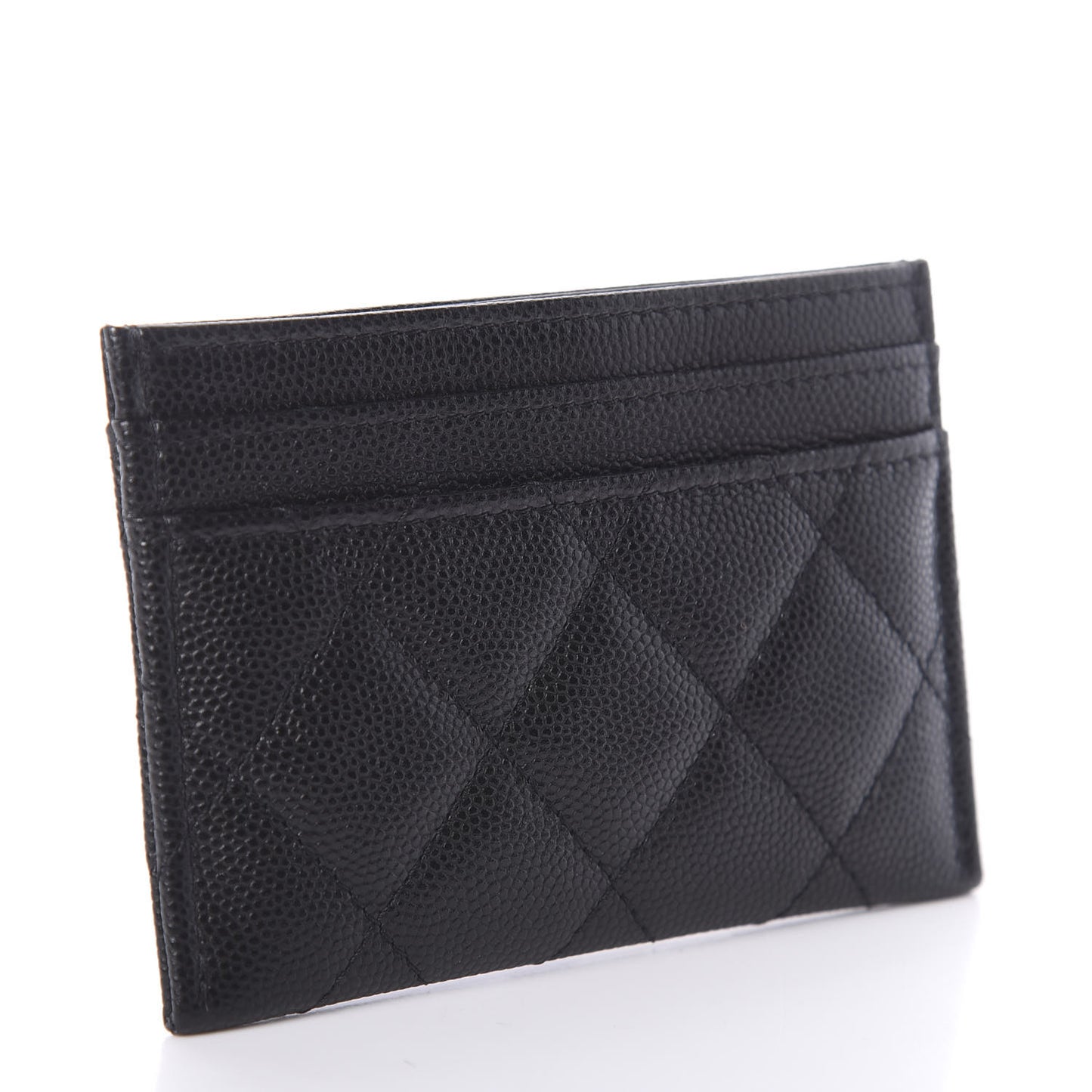 Caviar Quilted French New Wave Card Holder Black