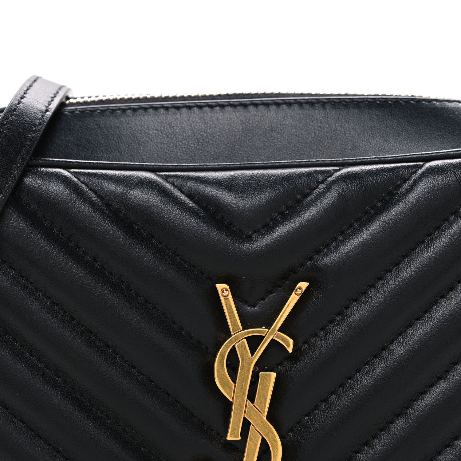 Saint Laurent Calfskin Matelasse Monogram Lou Camera Bag Black 8 of 10