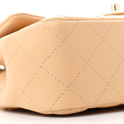 Chanel Lambskin Quilted Mini Rectangular Flap Beige 9 of 10