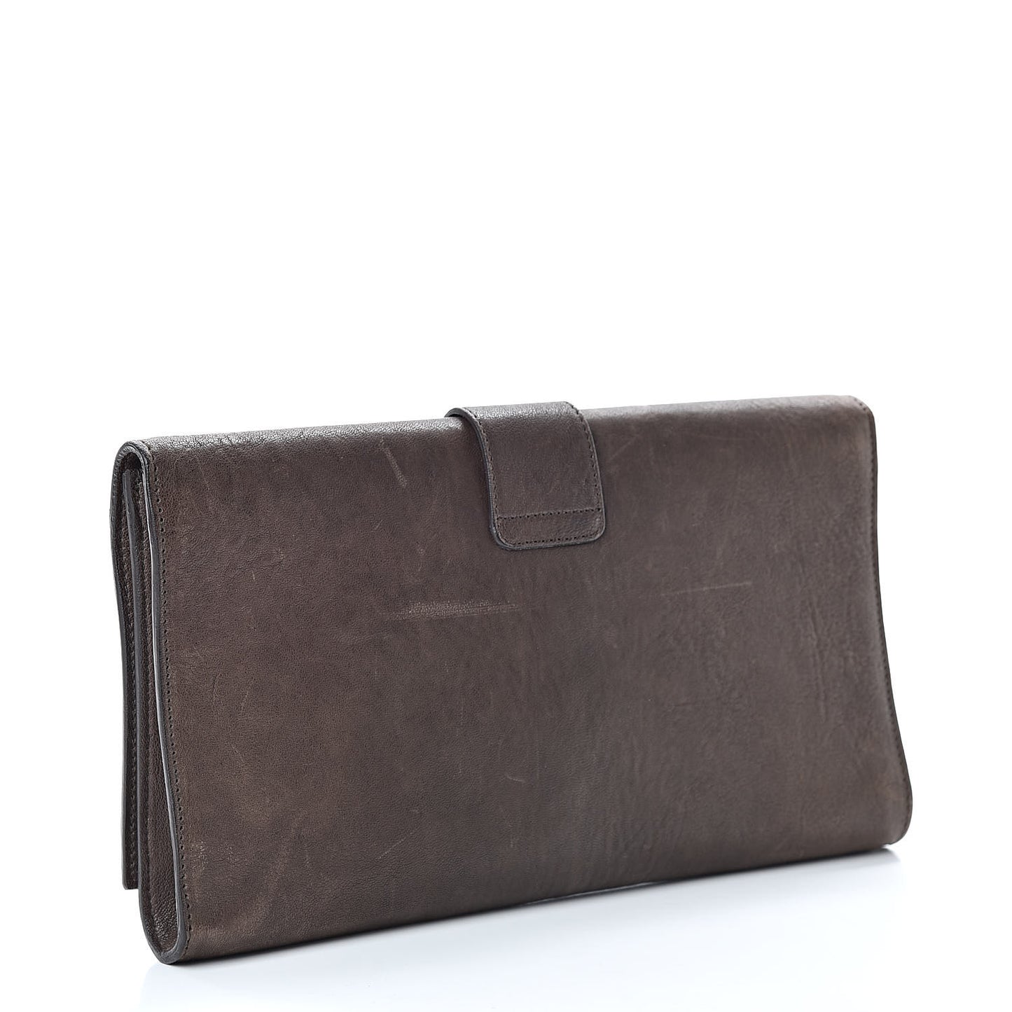 Sheepskin Classic Y Ligne Clutch Brown