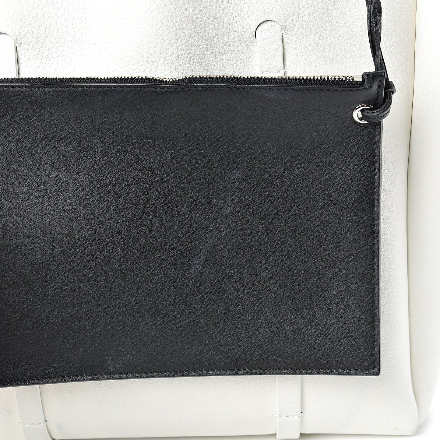 Smooth Calfskin Double Sided Small Everyday Tote Optic White Black