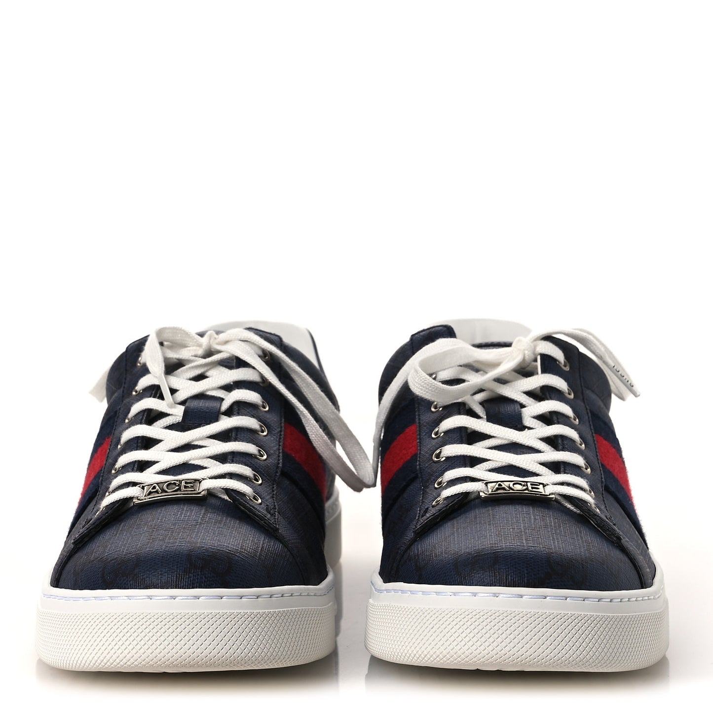 GG Supreme Monogram Web Mens New Ace Sneakers 9.5 Dark Blue
